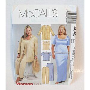 McCall’s 4043 FF Uncut Petite Unlined Jacket Lined Tops Skirt and Pants Formal C